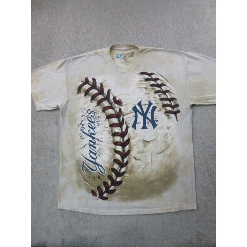 Liquid Blue T Shirt Mens XL New York Yankees All Over Print Short Sleeve Tie Dye